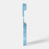 Aangepast Chic Blue Silver Glitter Pattern Girly iPhone Hoesje (Linkerkant)