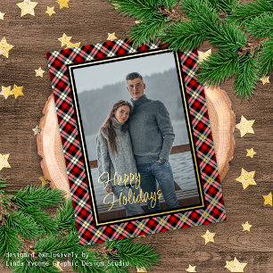 Aangepast Chic Buffalo Lumberjack Patroon Gold Folie Feestdagenkaart