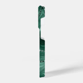 Aangepast Chic Emerald Green Silver Glitter Patroo iPhone Hoesje (Linkerkant)