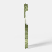 Aangepast Chic Olive Green Silver Glitter Patroon iPhone Hoesje (Linkerkant)