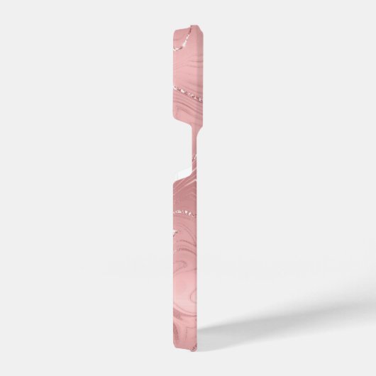 Aangepast Chic Pink Silver Glitter Pattern Girly iPhone Hoesje (Rechterkant)