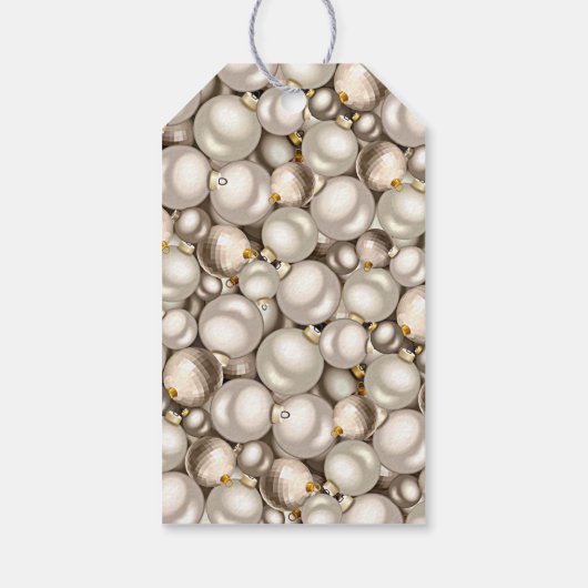 Aangepast Chic Silver Gold Baubles Ornament Patroo Cadeaulabel (Achterkant)