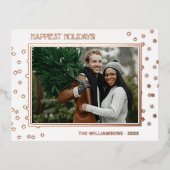 Aangepast Chic Twinking Stars Pattern Roos Gold Folie Feestdagen Briefkaart (Voorkant)