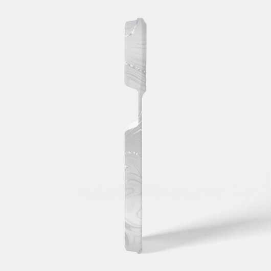 Aangepast Chic White Silver Glitter Pattern Girly iPhone Hoesje (Rechterkant)