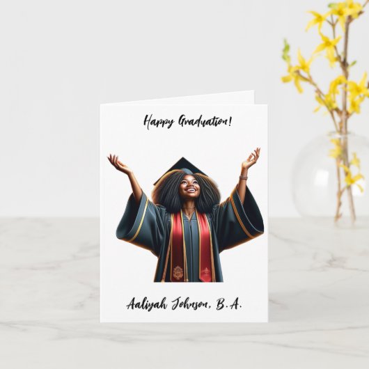 Aangepast Chinees Afrikaans-Amerikaans Afstuderen Kaart (Gele Bloem)