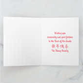 Aangepast Chinees Nieuwjaar van Slang Bloemen Wit  Kaart (Binnen)