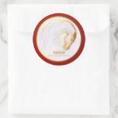 Aangepast Chinees paardenjaar dierentuin tweede le Ronde Sticker (Tas)