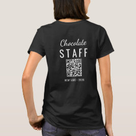 Aangepast chocoladefestival evenement logo QR-code T-shirt