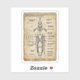 Aangepast chopper schema biker sticker