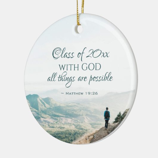 Aangepast Christelijk Afstuderen bijbel Keramisch Ornament (Links)