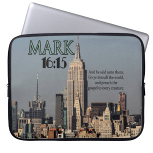 AANGEPAST CHRISTELIJK BIBLE VERSE MARK 16:15 LAPTOP SLEEVE