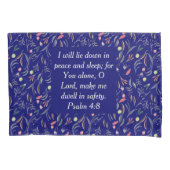 Aangepast Christelijk blauw Floral Kussensloop (Voorkant)