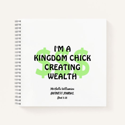 Aangepast Christelijk KONINKRIJK CHICK Business Jo Notitieboek (Voorkant)