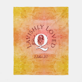 Aangepast Christelijk Monogram LAVISHLY LOVED Fleece Deken