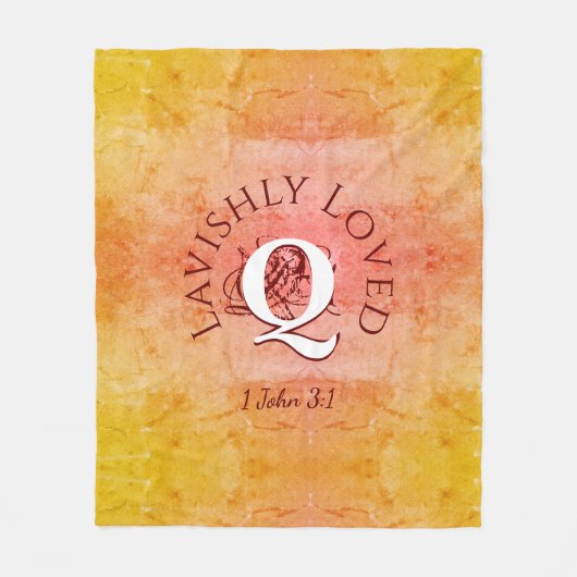 Aangepast Christelijk Monogram LAVISHLY LOVED Fleece Deken (Voorkant)