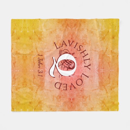 Aangepast Christelijk Monogram LAVISHLY LOVED Fleece Deken (Voorkant (Horizontaal))