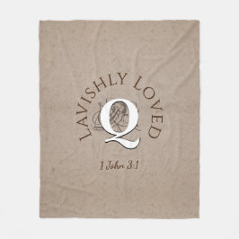 Aangepast Christelijk Monogram LAVISHLY LOVED Fleece Deken