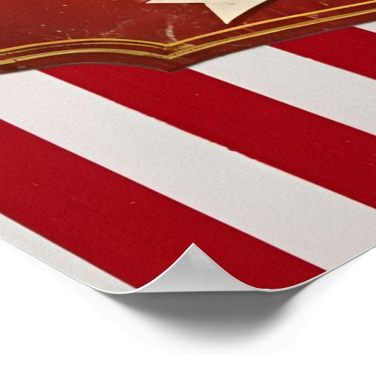 Aangepast Circusbord – Gestreepte familienaam Poster (Hoek)