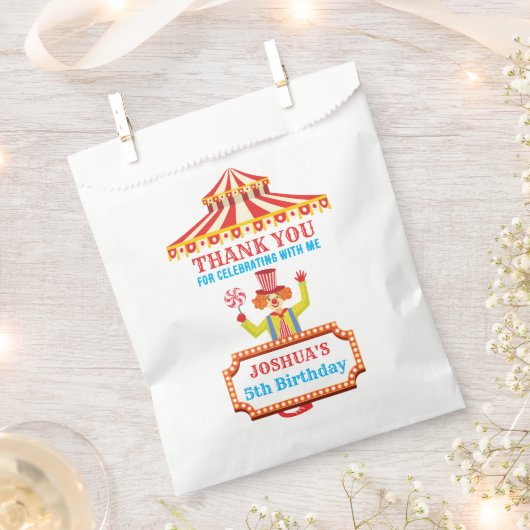 Aangepast circusfeest voor verjaardagsfeest bedankzakje (Geknipt)