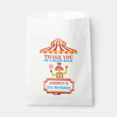 Aangepast circusfeest voor verjaardagsfeest bedankzakje (Voorkant)