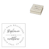 Aangepast cirkelvormig weduwenadres voor script rubberstempel (Gestempeld)