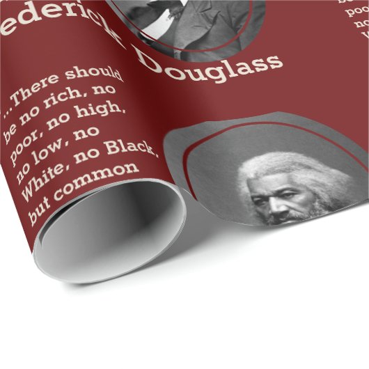 Aangepast citaat Burgundy FREDERICK DOUGLASS Cadeaupapier (Rol Hoek)