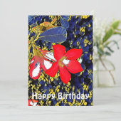 Aangepast citaat Floral Waterverf Red Adenium B Da (Staand voorkant)