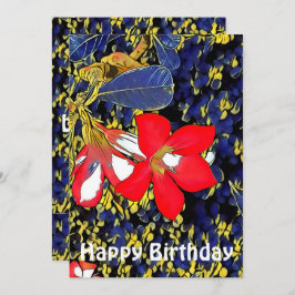 Aangepast citaat Floral Waterverf Red Adenium B Da