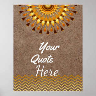 Aangepast Citaat Gold  Lotus Flower Wood Poster