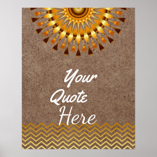 Aangepast Citaat Gold  Lotus Flower Wood Poster (Voorkant)