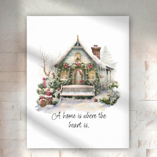 Aangepast citaat Noordse winterse scène fijne fees Poster