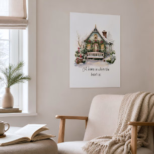 Aangepast citaat Noordse winterse scène fijne fees Poster
