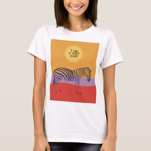Aangepast citaat zebra safari modern ziel t-shirt (Voorkant)