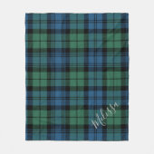 Aangepast Clan Campbell Pset Tartan Blue Green Fleece Deken (Voorkant)