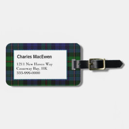 Aangepast Clan MacEwen Tartan Pset Bagagelabel