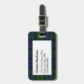 Aangepast Clan MacEwen Tartan Pset Bagagelabel (Voorkant verticaal)