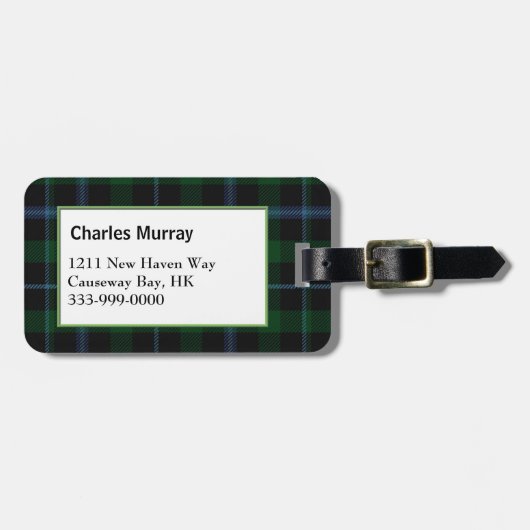 Aangepast Clan Murray Tartan Speld Bagagelabel (Voorkant horizontaal)