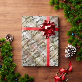 Aangepast Classic Beige Brown Grey Gingham Cadeaupapier