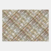 Aangepast Classic Beige Brown Grey Gingham Inpakpapier Vel (Voorkant)