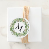 Aangepast Classic Green Laurel Wreatef Leaves Patt Bedankjes Labels (In situ)