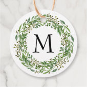 Aangepast Classic Green Laurel Wreatef Leaves Patt Bedankjes Labels (Achterkant)