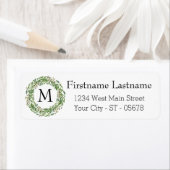 Aangepast Classic Green Laurel Wreatef Leaves Patt Etiket (Insitu)