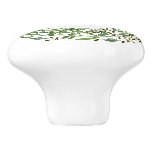 Aangepast Classic Green Laurel Wreatef Leaves Patt Keramische Knop (Zijkant)