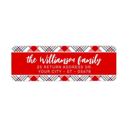 Aangepast Classic Holiday Green Red Pset Patroon Etiket (Voorkant)