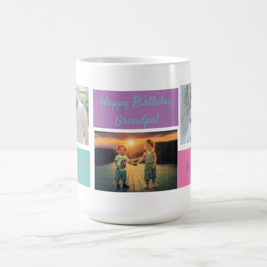 Aangepast collage 3 Foto Aangepaste Mok opa (Center)