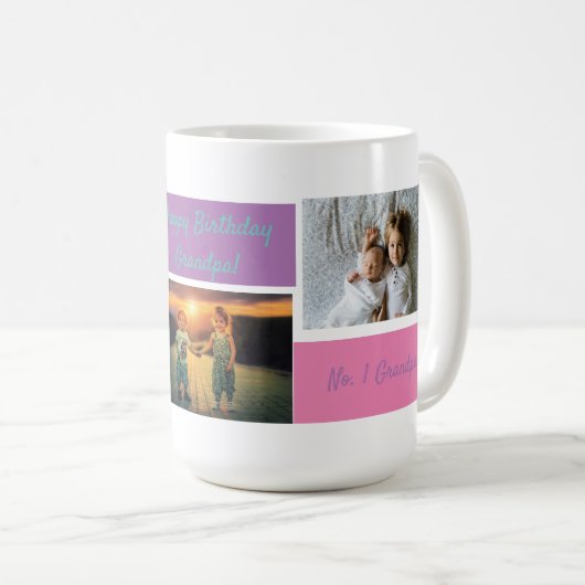 Aangepast collage 3 Foto Aangepaste Mok opa (Voorkant rechts)