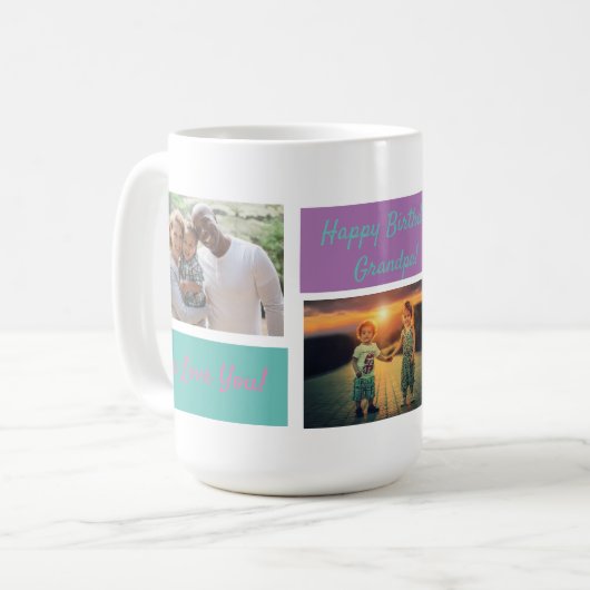 Aangepast collage 3 Foto Aangepaste Mok opa (Voorkant links)