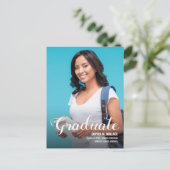 Aangepast college Afstuderen met foto-aankondiging Aankondigingskaart (Staand voorkant)