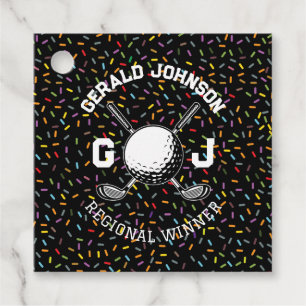 Aangepast Confetti Golf Monogram Design Bedankjes Labels