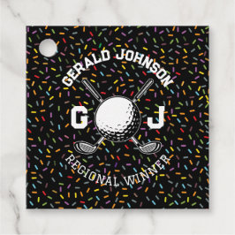 Aangepast Confetti Golf Monogram Ontwerp Bedankjes Labels